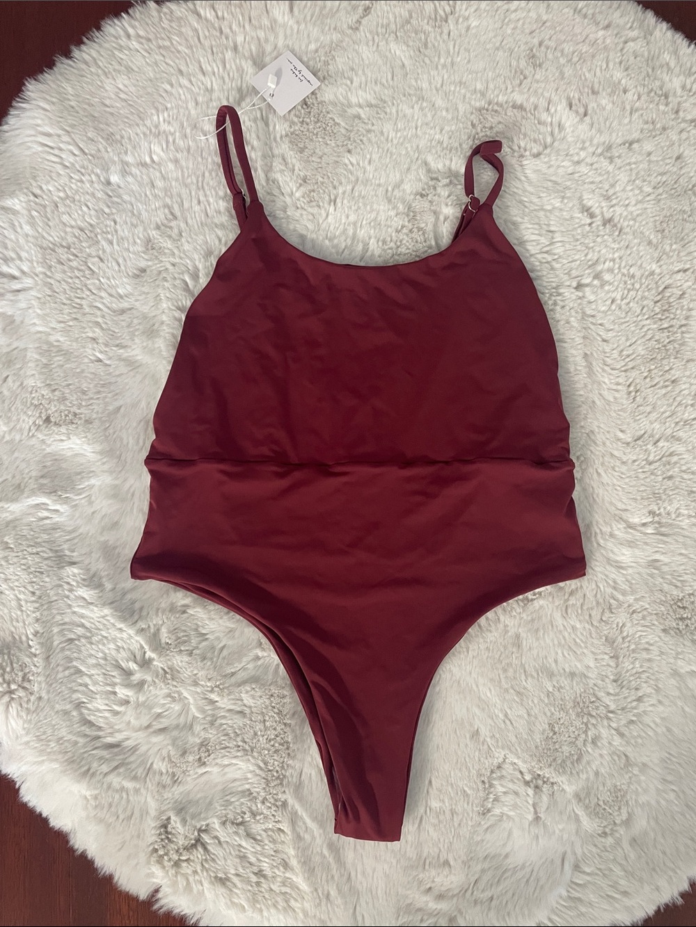 Brazilian Women's One-Piece Swim Bodysuit - Adjustable Straps
Burgundy color